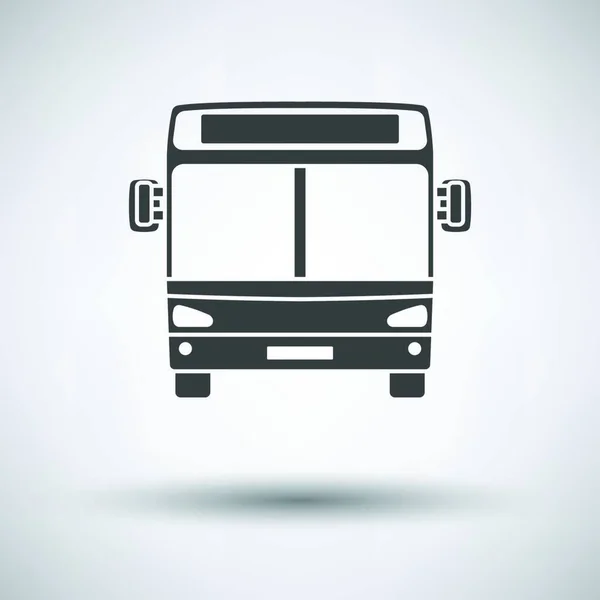 Піктограма Міського Автобуса Вид Спереду Сірому Фоні Кругла Тінь Векторні — стоковий вектор