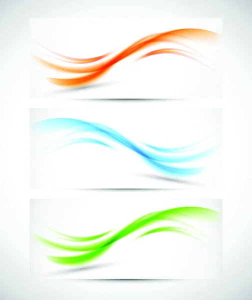 Set Wavy Banners Abstract Illustration — Stock Vector
