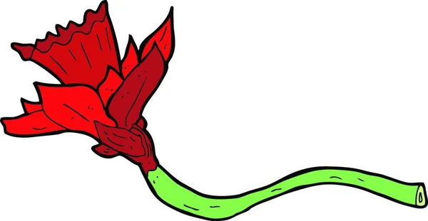 Tecknad Påsklilja Blomma Illustration Vit Bakgrund — Stock vektor