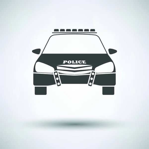 Icône Police Vue Face Sur Fond Gris Ombre Ronde Illustration — Image vectorielle