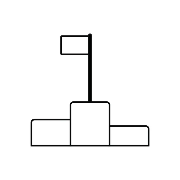 Icône Piédestal Conception Ligne Mince Illustration Vectorielle — Image vectorielle