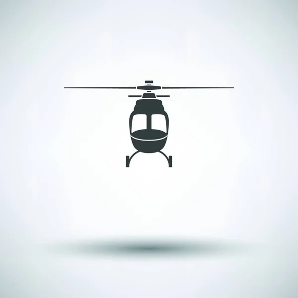 Helikopter Symbol Vorderseite Auf Grauem Hintergrund Runder Schatten Vektorillustration — Stockvektor