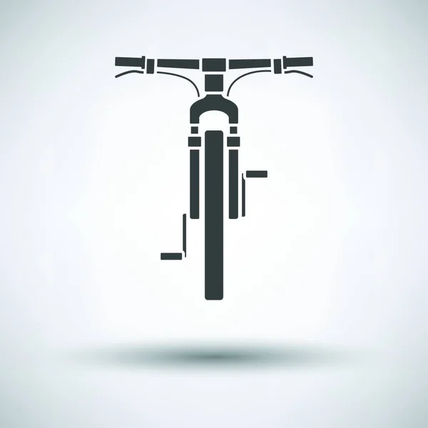 Передний Вид Значка Велосипеда Сером Фоне Круглая Тень Векторная Иллюстрация — стоковый вектор