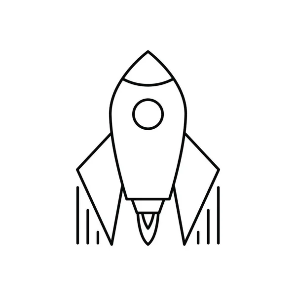Startup Rocket Ikon Tunn Linje Design Vektorillustration — Stock vektor