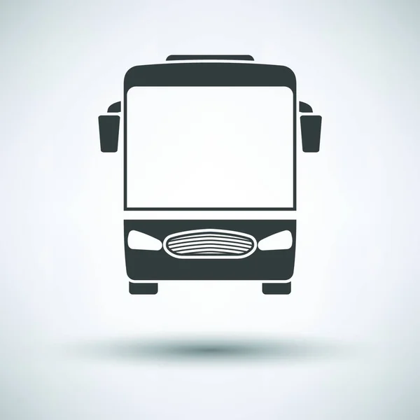 Icono Autobús Turístico Vista Frontal Sobre Fondo Gris Sombra Redonda — Vector de stock