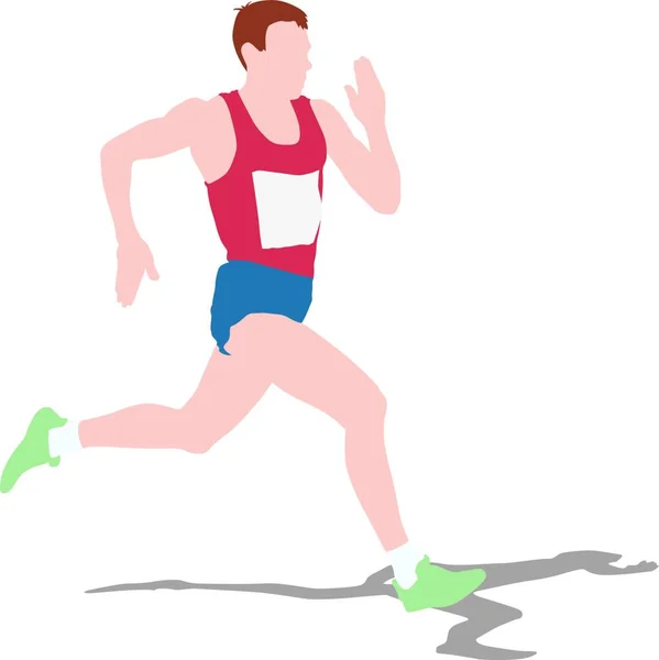 Sportler Laufrennen Silhouetten Vektorillustration — Stockvektor
