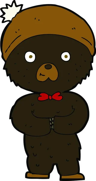 Cartoon Little Black Bear — Stock Vector