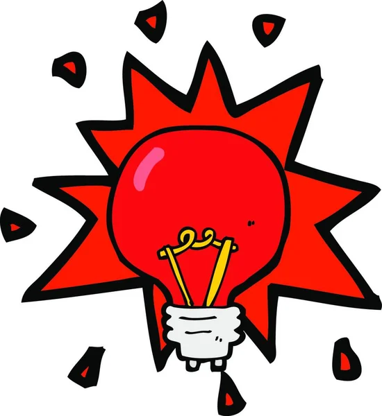 Lâmpada Vermelha Dos Desenhos Animados — Vetor de Stock