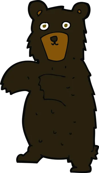 Desenho Animado Urso Preto Ilustração Fundo Branco — Vetor de Stock