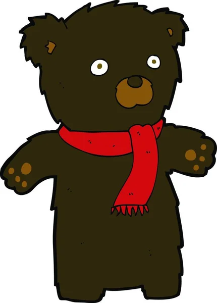 Καρτούν Χαριτωμένο Μαύρη Αρκούδα — Διανυσματικό Αρχείο