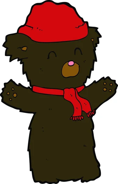 Desenho Animado Bonito Urso Preto —  Vetores de Stock