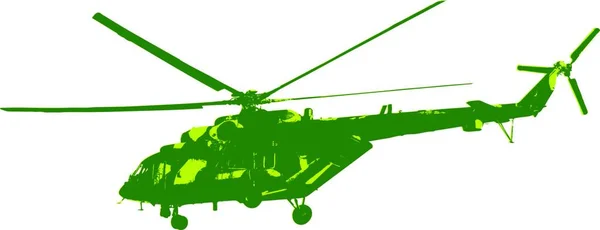 Russian Army Helicopter Vector Illustration — Stock Vector