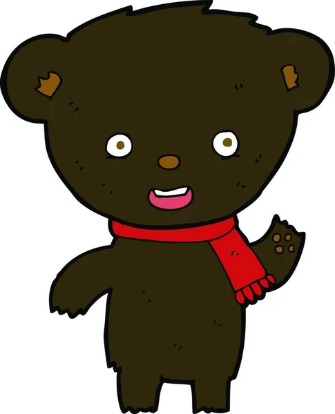 Cartoon Cute Black Bear — Stock Vector