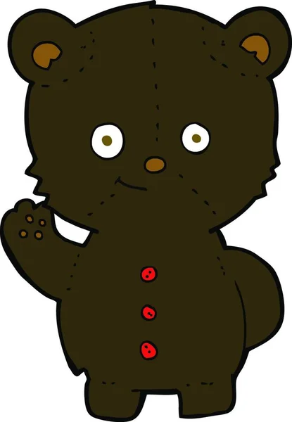 Desenho Animado Urso Preto Filhote — Vetor de Stock