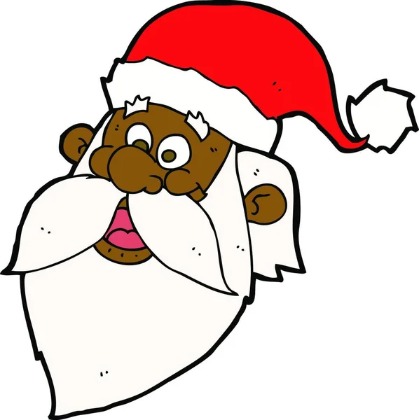 Dessin Animé Joyeux Père Noël Claus Visage — Image vectorielle
