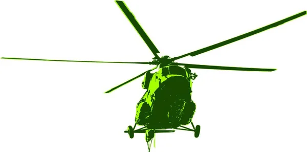 Ryska Armén Helikopter Vektorillustration — Stock vektor
