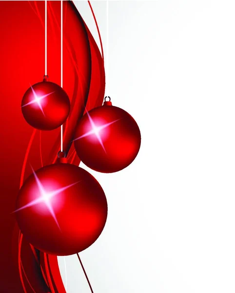 赤い玉のクリスマスの背景 — ストックベクタ