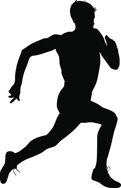 Silhouetten Läufer Sprint Männer Vektorillustration — Stockvektor