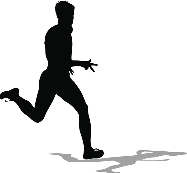 Silhouettes Coureurs Sprint Messieurs Illustration Vectorielle — Image vectorielle