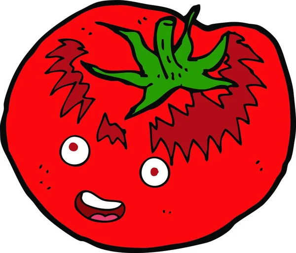 Bonito Engraçado Desenho Animado Tomate — Vetor de Stock