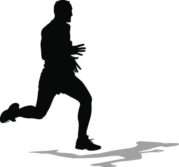 Silhouettes Runners Sprint Emberek Vektor Illusztráció — Stock Vector