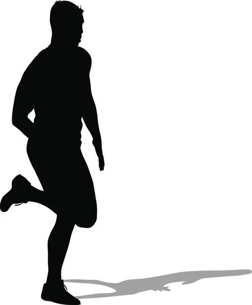 Silhouetten Läufer Sprint Männer Vektorillustration — Stockvektor