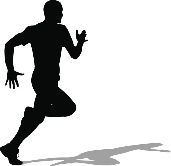 Silhouetten Läufer Sprint Männer Vektorillustration — Stockvektor