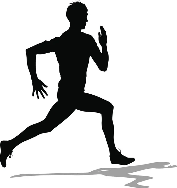 Silhouetten Läufer Sprint Männer Vektorillustration — Stockvektor