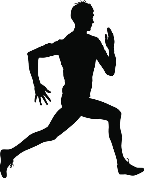 Silhouetten Läufer Sprint Männer Vektorillustration — Stockvektor