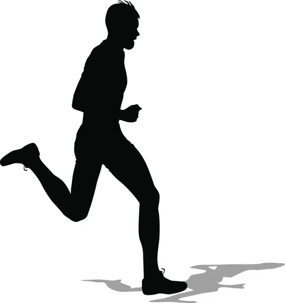 Silhouettes Runners Sprint Emberek Vektor Illusztráció — Stock Vector