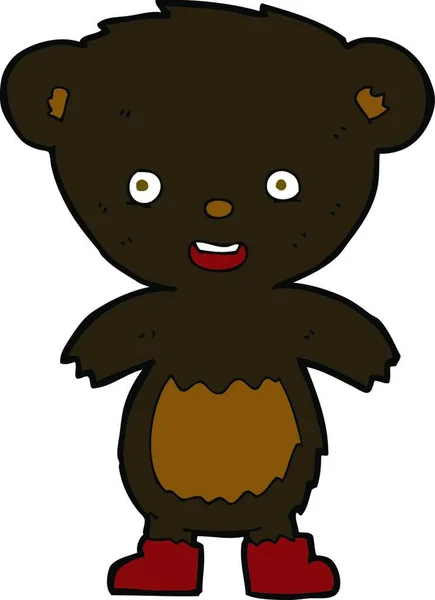 Dibujos Animados Negro Oso Cachorro — Vector de stock