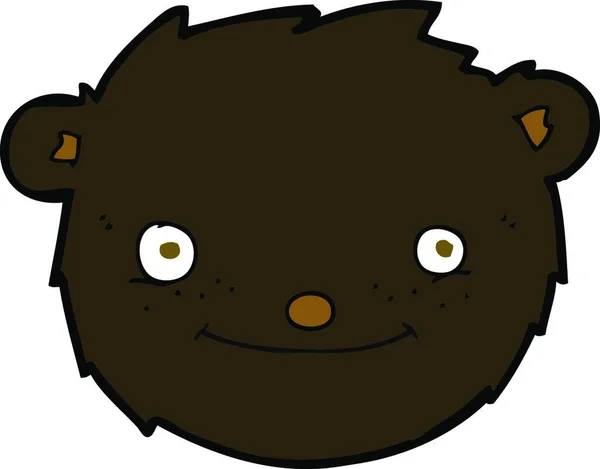 Kreslená Černá Medvědí Hlava — Stockový vektor