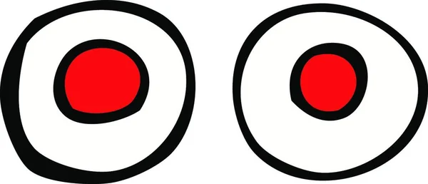 Kreslené Červené Oči Vektorové Ilustrace — Stockový vektor
