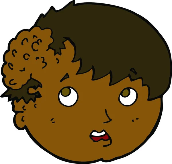 Tecknad Pojke Med Ful Tillväxt Huvudet — Stock vektor