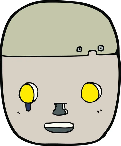 Kepala Robot Kartun Ilustrasi Vektor - Stok Vektor
