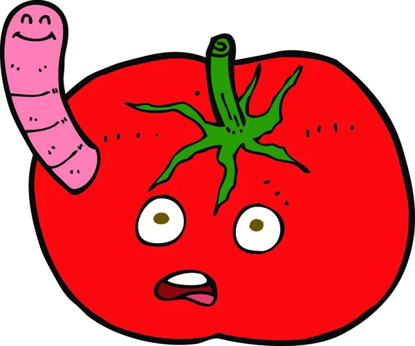 Mignonne Drôle Tomate Dessin Animé — Image vectorielle