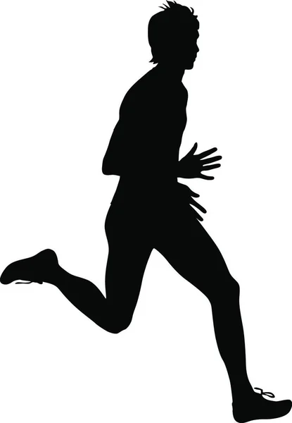 Silhouettes Runners Sprint Emberek Vektor Illusztráció — Stock Vector
