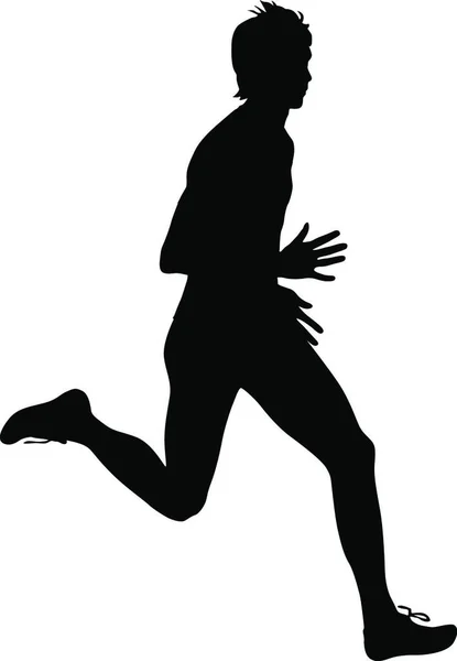 Silhouettes Coureurs Sprint Messieurs Illustration Vectorielle — Image vectorielle