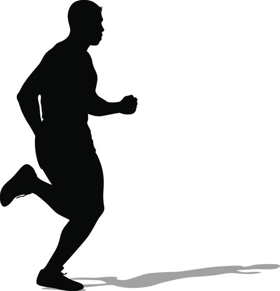 Silhouettes Coureurs Sprint Messieurs Illustration Vectorielle — Image vectorielle