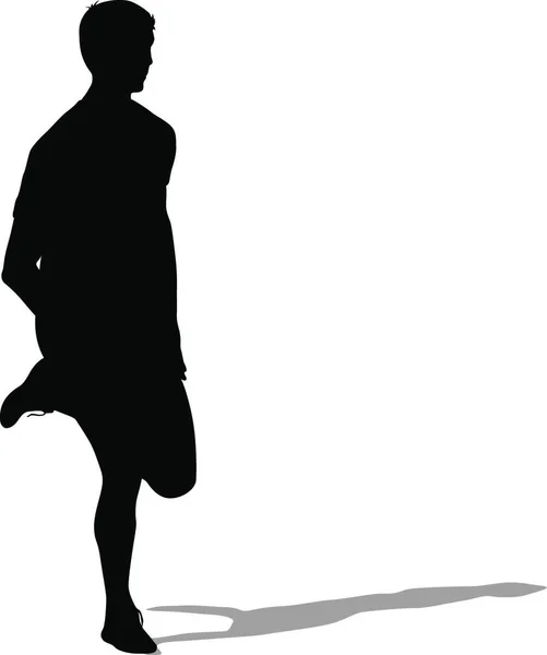 Silhuetter Löpare Sprint Män Vektor Illustration — Stock vektor