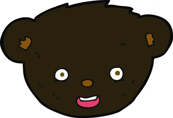 Cartoon Black Bear Face — Stock Vector