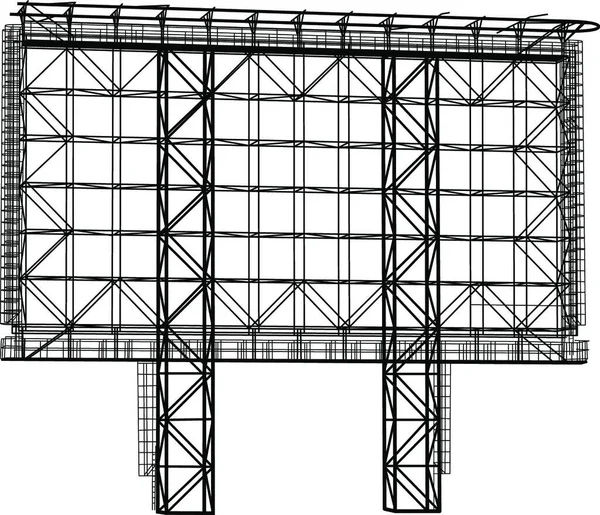 Çelik Yapı Lan Panosu Nun Silueti Vektör Illüstrasyonu — Stok Vektör