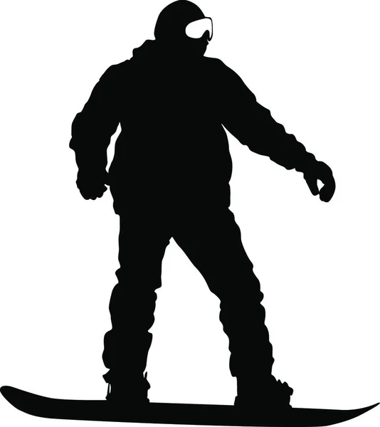 Schwarze Silhouetten Snowboarder Auf Weißem Hintergrund Vektorillustration — Stockvektor