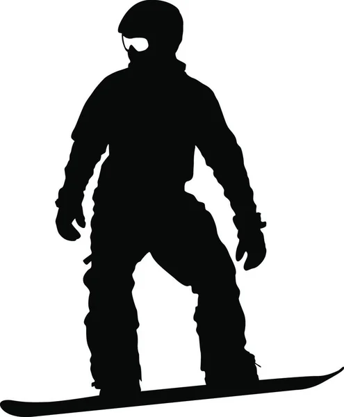 Silhouettes Noires Snowboarders Sur Fond Blanc Illustration Vectorielle — Image vectorielle