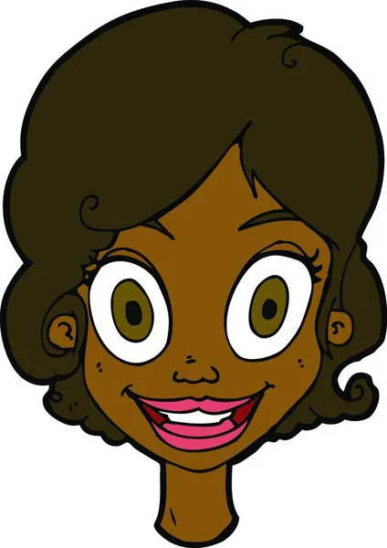 Dibujos Animados Mujer Feliz Vector Ilustración — Vector de stock