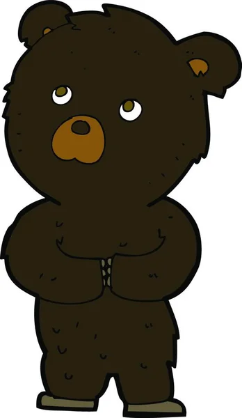 Cartone Animato Cucciolo Orso Nero — Vettoriale Stock