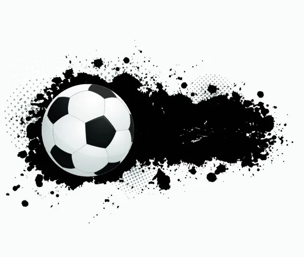 Grunge Bannière Avec Ballon Football — Image vectorielle