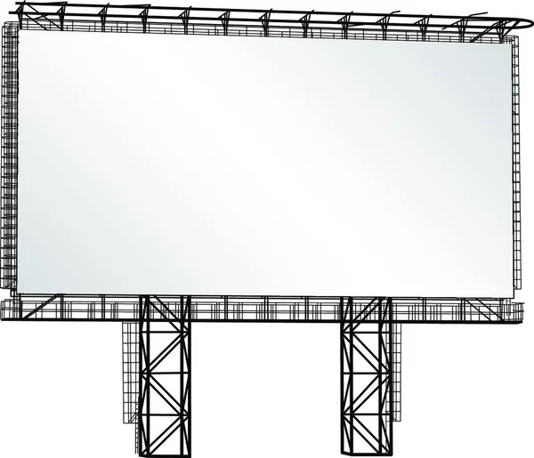 Silhouet Van Stalen Structuur Billboard Vectorillustratie — Stockvector