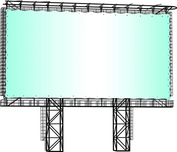 Silhouette Panneau Affichage Structure Acier Illustration Vectorielle — Image vectorielle