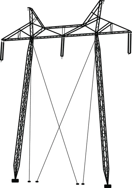 Silhouette Von Hochspannungsleitungen Vektorillustration — Stockvektor